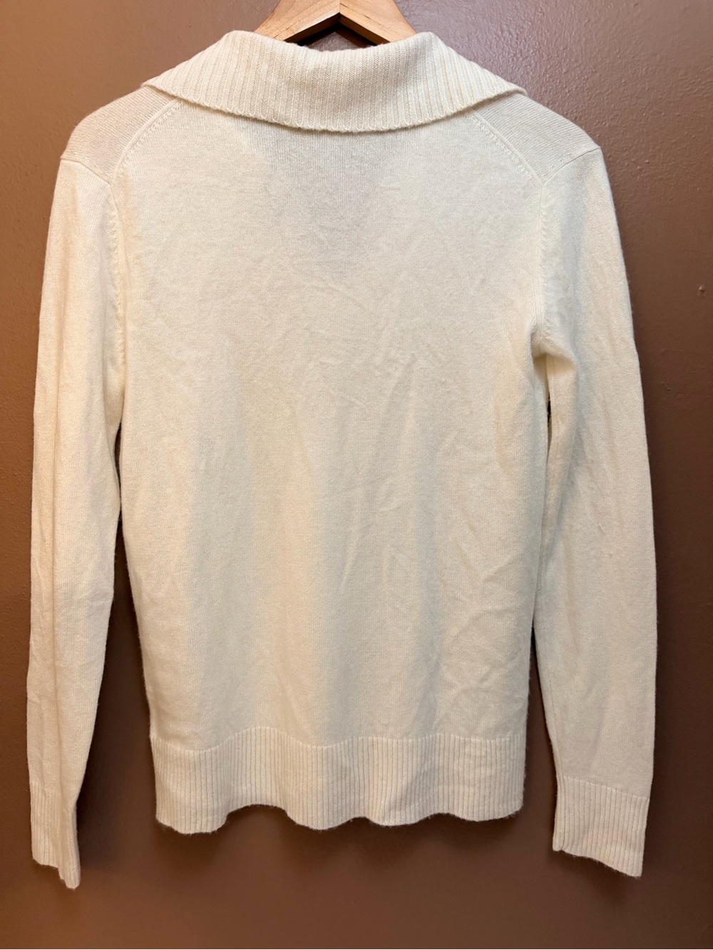 Theory Women’s Ivory Cashmere Knit Collared Polo Neck Pullover Sweater S - Picture 4 of 6
